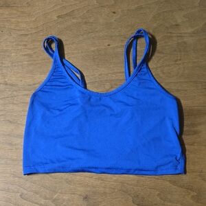 Blue Strappy Crop Top